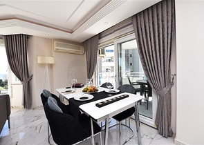 اطلالة بحر - مجمع فاخر اول صف على البحر - شقة مفروشة 2 غرفة وصالة - توسمور / الانيا 