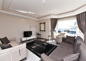 اطلالة بحر - مجمع فاخر اول صف على البحر - شقة مفروشة 2 غرفة وصالة - توسمور / الانيا 