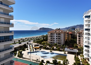 اطلالة بحر - مجمع فاخر اول صف على البحر - شقة مفروشة 2 غرفة وصالة - توسمور / الانيا 