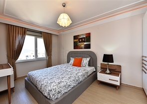 اطلالة بحر - مجمع فاخر اول صف على البحر - شقة مفروشة 2 غرفة وصالة - توسمور / الانيا 