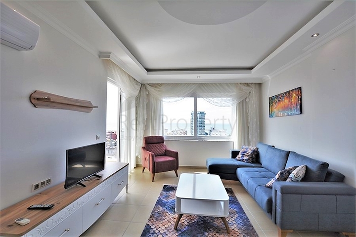 اطلالة بحر رائعة - طابق مرتفع - شقة مفروشة غرفة وصالة في مهموتلار / الانيا 