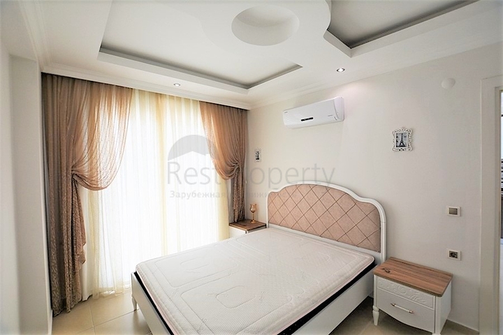 اطلالة بحر رائعة - طابق مرتفع - شقة مفروشة غرفة وصالة في مهموتلار / الانيا 