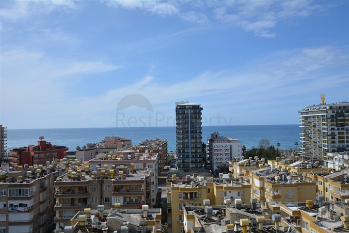 اطلالة بحر رائعة - طابق مرتفع - شقة مفروشة غرفة وصالة في مهموتلار / الانيا 