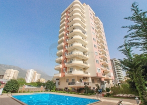 اطلالة بحر رائعة - طابق مرتفع - شقة مفروشة غرفة وصالة في مهموتلار / الانيا 