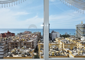 اطلالة بحر رائعة - طابق مرتفع - شقة مفروشة غرفة وصالة في مهموتلار / الانيا 