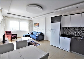 اطلالة بحر رائعة - طابق مرتفع - شقة مفروشة غرفة وصالة في مهموتلار / الانيا 