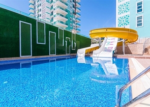 على مسافة 100 متر من البحر - مجمع 5 نجوم - شقة 1+1 في مهموتلار / الانيا