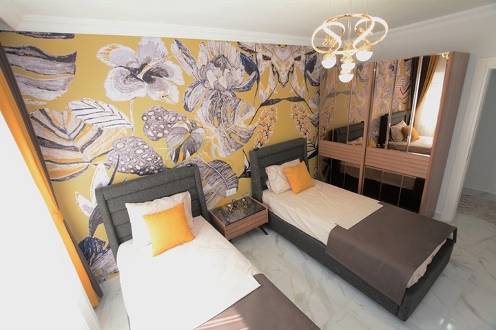 تصميم فاخر - طابق مرتفع - شقة غرفتين وصالة مفروشة - مهموتلار / الانيا 