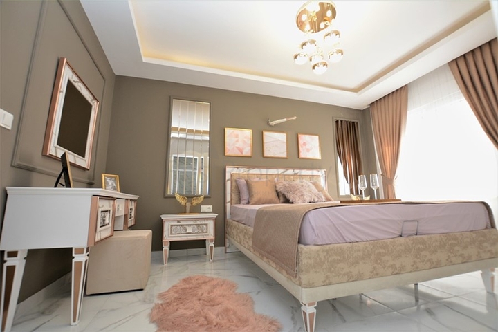 تصميم فاخر - طابق مرتفع - شقة غرفتين وصالة مفروشة - مهموتلار / الانيا 