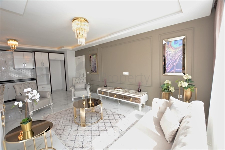 تصميم فاخر - طابق مرتفع - شقة غرفتين وصالة مفروشة - مهموتلار / الانيا 