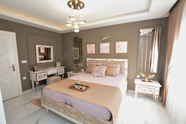 تصميم فاخر - طابق مرتفع - شقة غرفتين وصالة مفروشة - مهموتلار / الانيا 