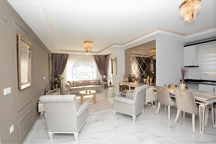 تصميم فاخر - طابق مرتفع - شقة غرفتين وصالة مفروشة - مهموتلار / الانيا 