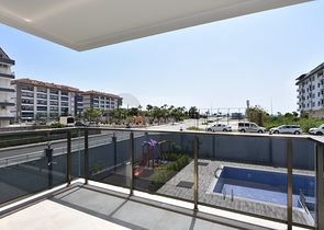 حديقة دوبلكس - غرفتين وصالة - مجمع حديث مع اطلالة بحر - كاستل / الانيا 