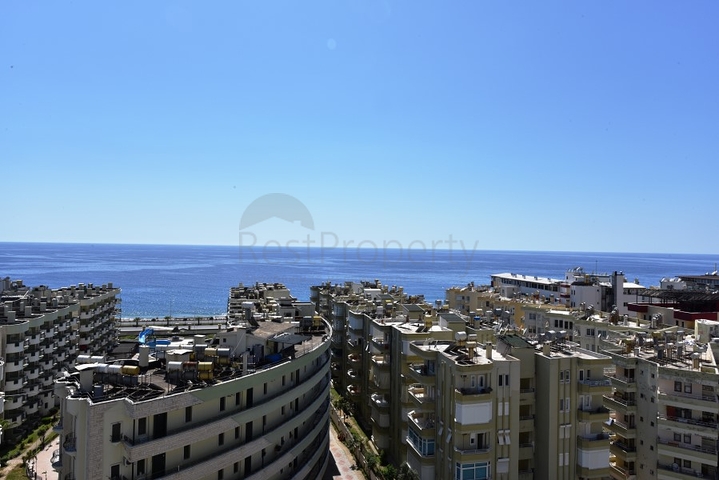 اطلالة بحر - على شارع بارباروس - دوبلكس 3 غرفة وصالة - مهموتلار / الانيا 