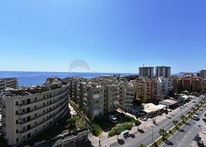 اطلالة بحر - على شارع بارباروس - دوبلكس 3 غرفة وصالة - مهموتلار / الانيا 