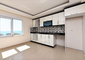 اطلالة بحر - على شارع بارباروس - دوبلكس 3 غرفة وصالة - مهموتلار / الانيا 