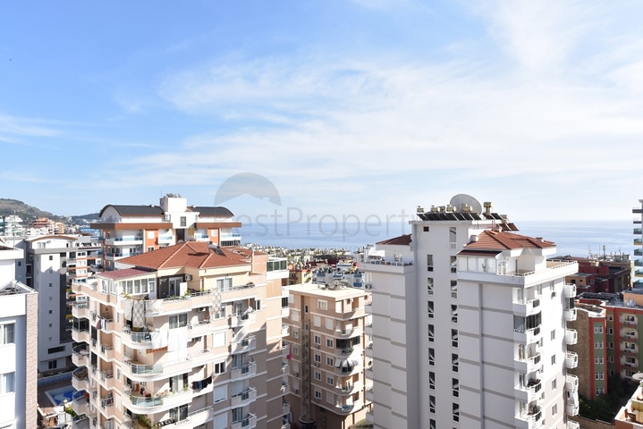 اطلالة بحر -دوبلكس 2 غرفة وصالة - ضمن مجمع حديث - مهموتلار / الانيا 