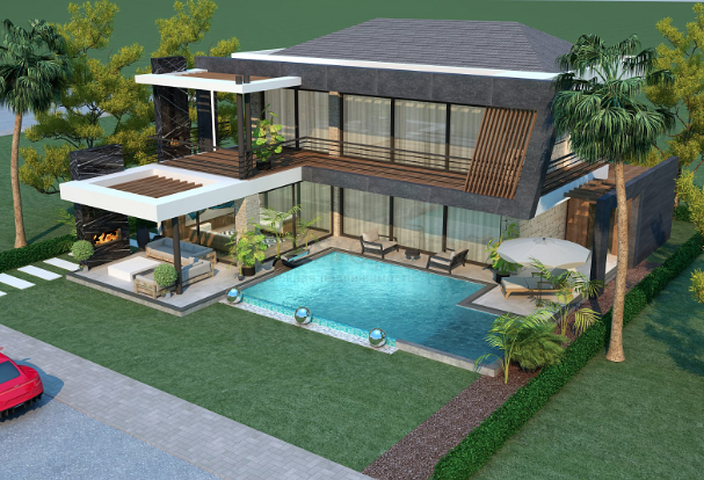 فيلا النخبة 3 + 1 في Camyuva Kemer على بعد 300 متر من الشاطئ