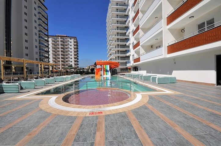 طابق مرتفع - مجمع فاخر - شقة مفروشة 2 غرفة وصالة - مهموتلار / الانيا 