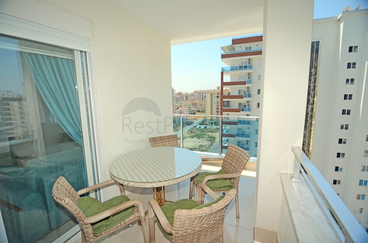 طابق مرتفع - مجمع فاخر - شقة مفروشة 2 غرفة وصالة - مهموتلار / الانيا 