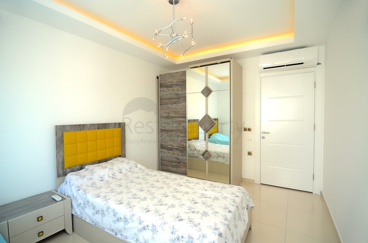 طابق مرتفع - مجمع فاخر - شقة مفروشة 2 غرفة وصالة - مهموتلار / الانيا 