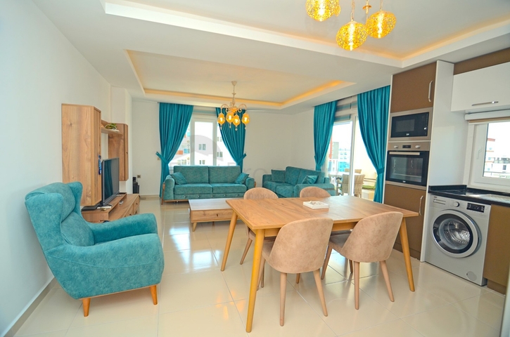 طابق مرتفع - مجمع فاخر - شقة مفروشة 2 غرفة وصالة - مهموتلار / الانيا 