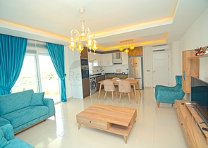 طابق مرتفع - مجمع فاخر - شقة مفروشة 2 غرفة وصالة - مهموتلار / الانيا 