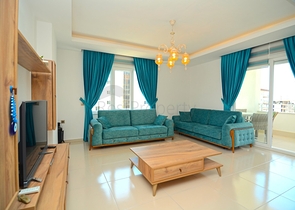 طابق مرتفع - مجمع فاخر - شقة مفروشة 2 غرفة وصالة - مهموتلار / الانيا 