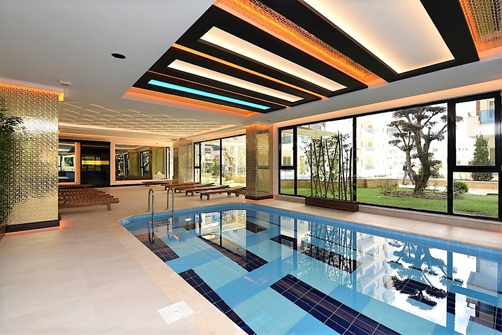 مجمع  5 نجوم - شقة مفروشة واسعة تصميم 1+2 - مهموتلار / الانيا