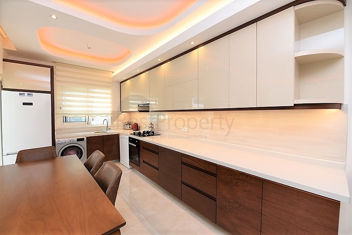 مجمع  5 نجوم - شقة مفروشة واسعة تصميم 1+2 - مهموتلار / الانيا