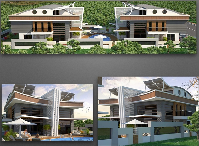 فلل 6 + 1 للبيع مع مسبح خاص وحديقة في كونيالتي