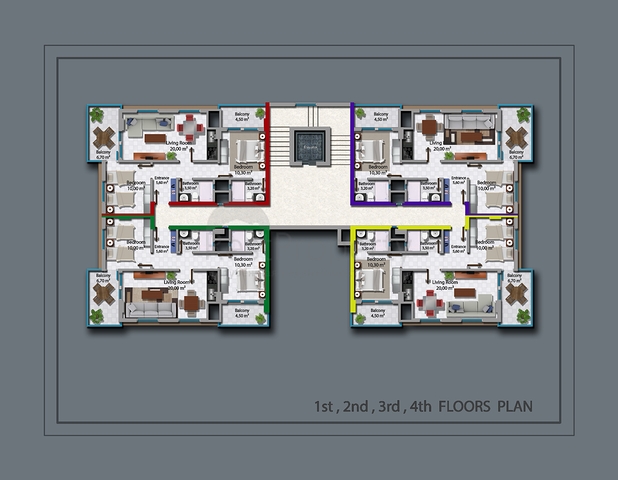 شقق ضمن مجمع سكني جديد - قريب من البحر - مهموتلار / الانيا 