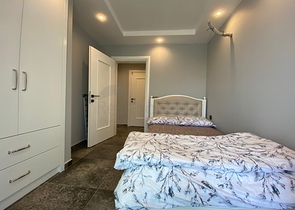 تصميم عصري حديث- شقة 2 غرفة وصالة - تراس واسع -مجمع 5نجوم -جيكجلي / الانيا 