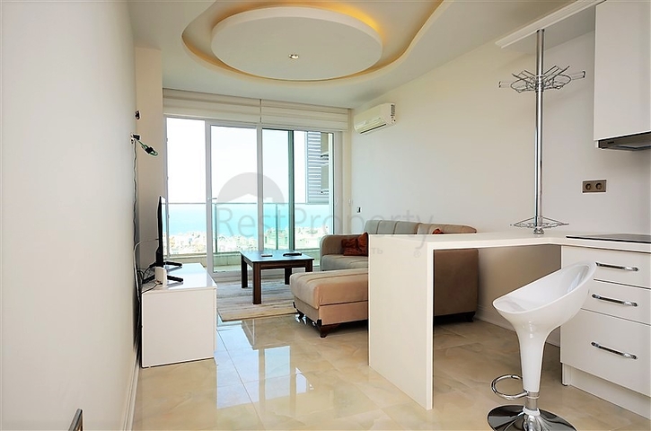 اطلالة بحر ساحرة - شقة غرفة وصالة - مجمع حديث -مهموتلار / الانيا 