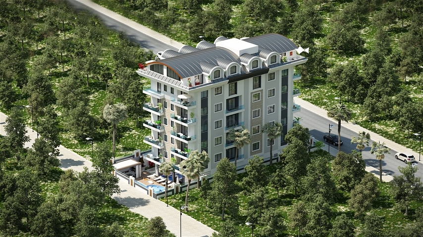 بالاقساط - شقق ضمن مجمع قيد الانشاء - يضم كافة الخدمات / مهموتلار / الانيا 