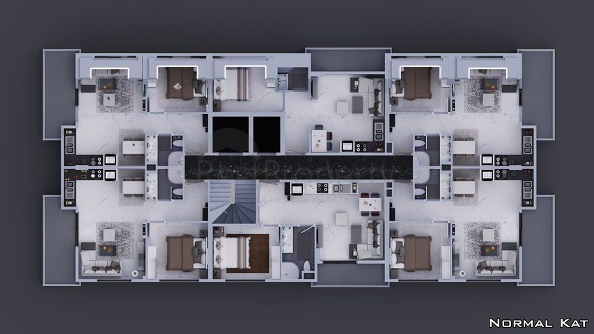 بالاقساط - شقق ضمن مجمع قيد الانشاء - يضم كافة الخدمات / مهموتلار / الانيا 