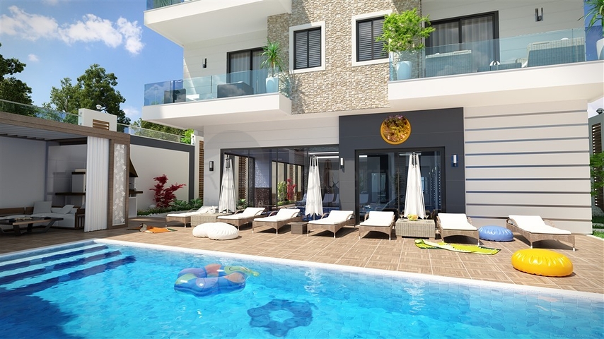 بالاقساط - شقق ضمن مجمع قيد الانشاء - يضم كافة الخدمات / مهموتلار / الانيا 