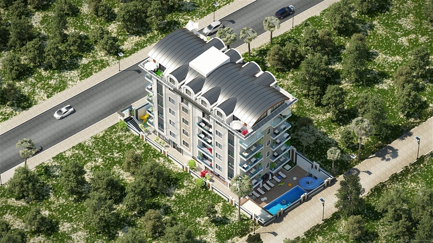 بالاقساط - شقق ضمن مجمع قيد الانشاء - يضم كافة الخدمات / مهموتلار / الانيا 