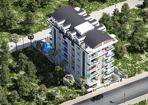 بالاقساط - شقق ضمن مجمع قيد الانشاء - يضم كافة الخدمات / مهموتلار / الانيا 