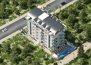 بالاقساط - شقق ضمن مجمع قيد الانشاء - يضم كافة الخدمات / مهموتلار / الانيا 