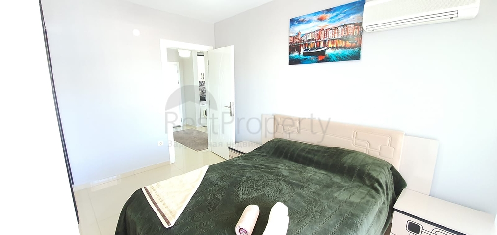 طابق مرتفع - غرفة نوم وصالة مفروشة -قريبة من البحر - مهموتلار / الانيا 