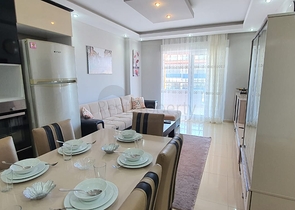 طابق مرتفع - غرفة نوم وصالة مفروشة -قريبة من البحر - مهموتلار / الانيا 