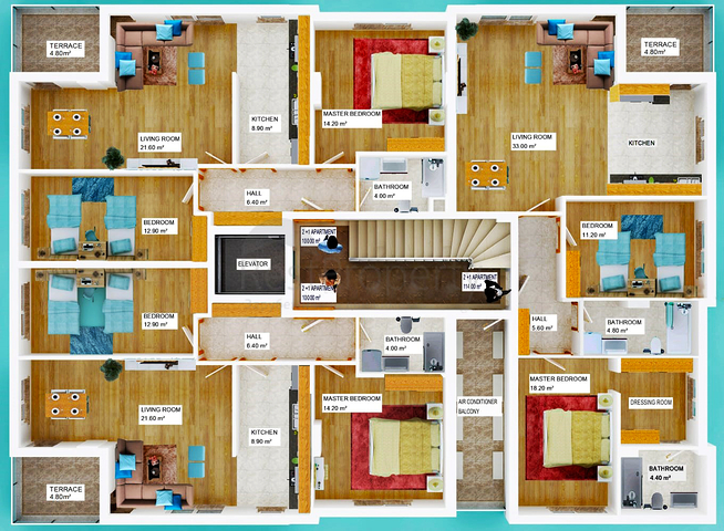 شقة 2 + 1 مطلة على الجبل في ليمان كونيالتي