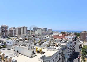 اطلالة بحر وجبل - شقة ضمن مجمع حديث - تصميم 1+2 -مهموتلار / الانيا 