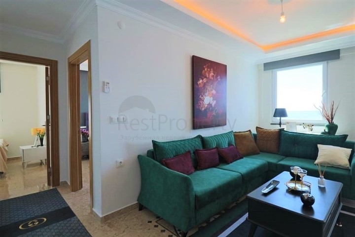 اطلالة مباشرة على البحر - شقة غرفتين وصالة مفروشة - مهموتلار / الانيا 