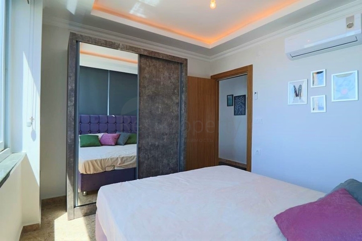 اطلالة مباشرة على البحر - شقة غرفتين وصالة مفروشة - مهموتلار / الانيا 