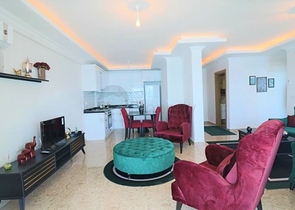 اطلالة مباشرة على البحر - شقة غرفتين وصالة مفروشة - مهموتلار / الانيا 