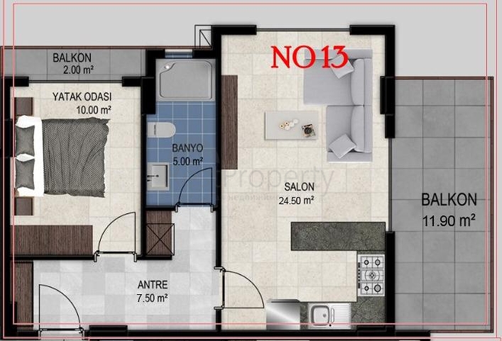مجمع انيق - شقة مؤثثة - غرفة وصالة - في افسلار / الانيا 