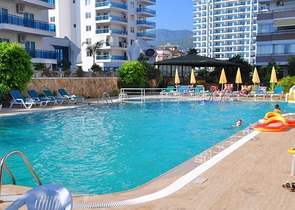 اطلالة بحر- مجمع اول صف على البحر -شقة 2 غرفة - مهموتلار / الانيا 