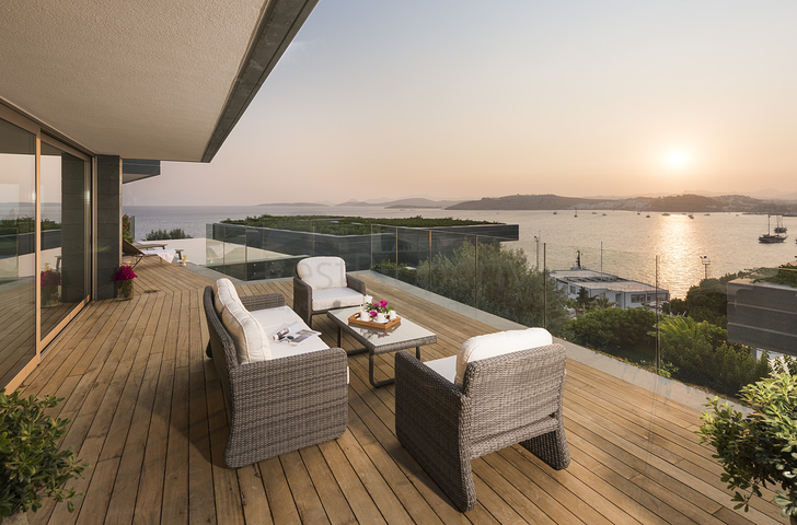 فيلات تطل على القلعة الرئيسية في بودروم وجزر كوس وكارادا